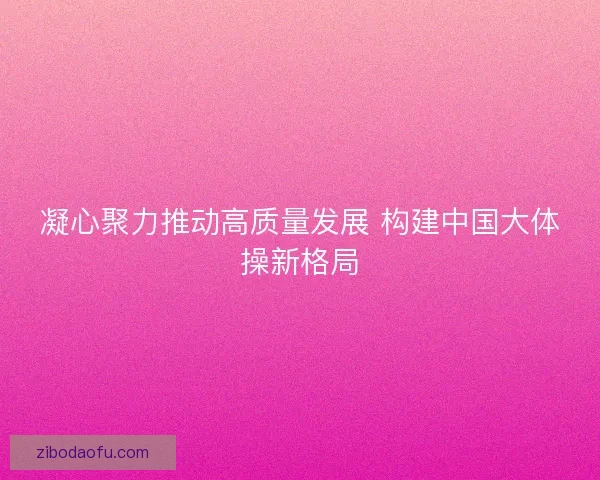 凝心聚力推动高质量发展 构建中国大体操新格局